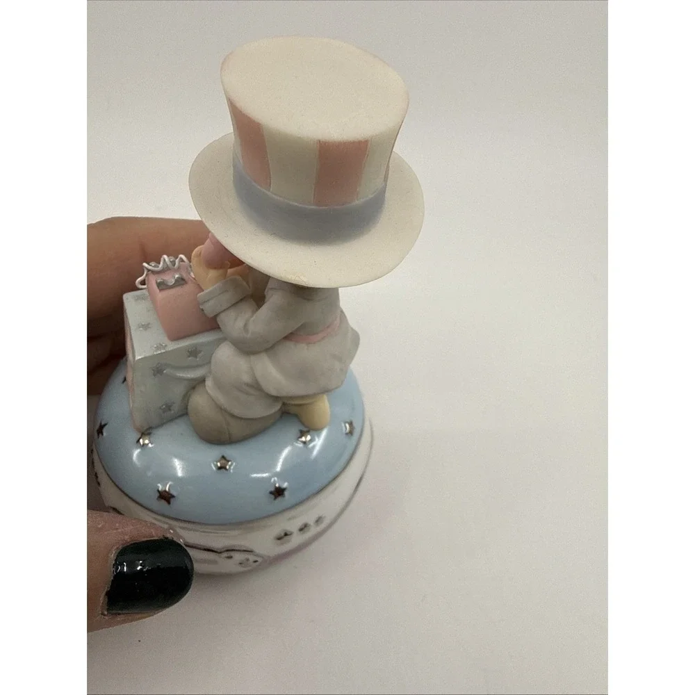 Precious Moments Let Freedom Ring Porcelain Music Trinket Box A0254 2003 Works